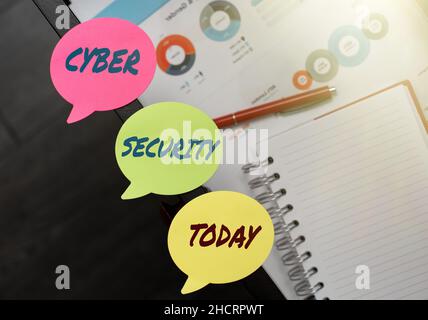Text caption presenting Cyber Security. Word Written on Protect a computer system against unauthorized access Thinking New Bright Ideas Renewing Stock Photo