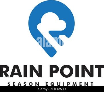 Minimalist simple RAIN POINT color logo design Stock Vector