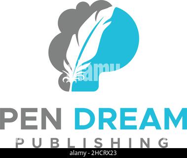 Modern colorful PEN DREAM PUBLISHING logo design Stock Vector
