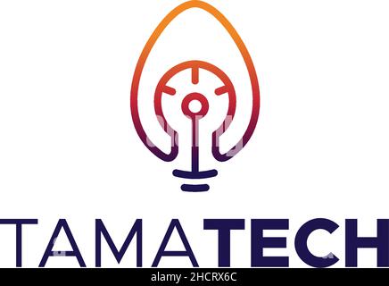 Minimalist flat letter design TAMATECH logo design Stock Vector