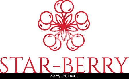 Minimalist simple design STAR BERRY logo design Stock Vector