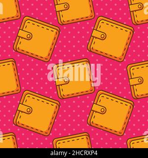 wallet seamless pattern vector illustration Stock Vector