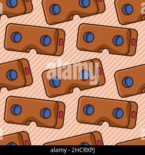cardboard glasses seamless pattern vector illustration Stock Vector
