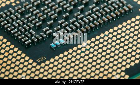 Macro CPU Gold Plate Stock Photo