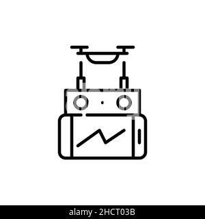 Drone ground remote controller. Pixel perfect, editable stroke icon Stock Vector