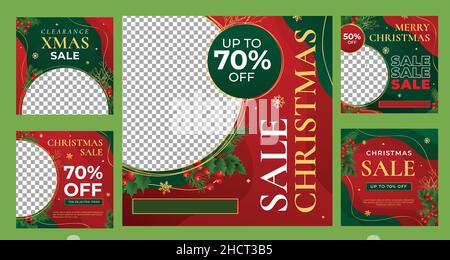 gradient christmas banners collection abstract design vector illustration Stock Vector
