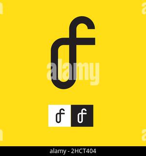 Letter D and F logo design vector template Stock Vector