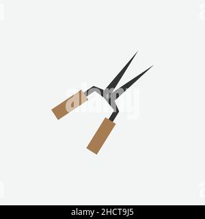 Steel Shear icon, flat style. - Vector Stock Vector