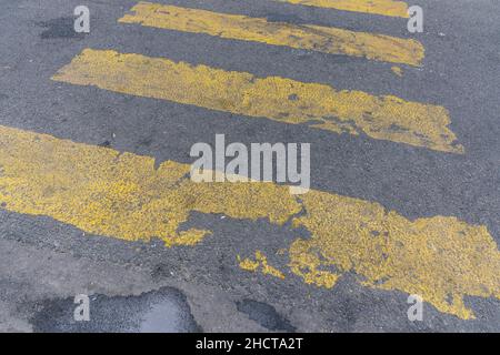 old pedestrian pathway on a street crossing Stock Photo