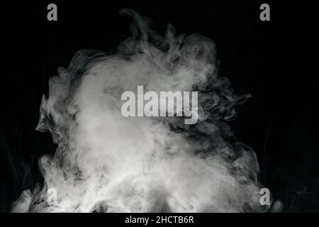 cloud of smoke isolated on black background Stock Photo