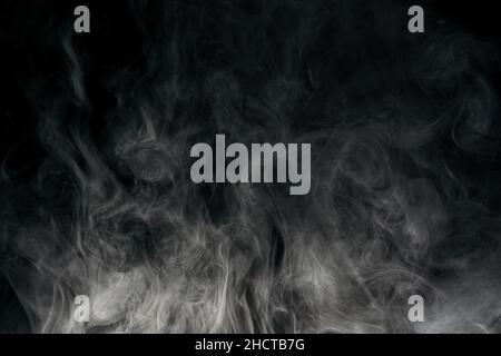 Smoke isolated on black background Stock Photo