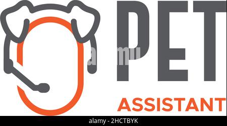 Minimalist flat simple PET ASSISTANT logo design Stock Vector