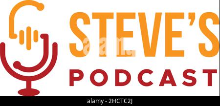 Minimalist flat design STEVES PODCAST logo design Stock Vector