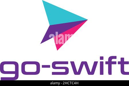 Modern flat colorful PROTECT wings logo design Stock Vector