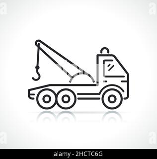 tow truck thin line icon isolated design Stock Vector