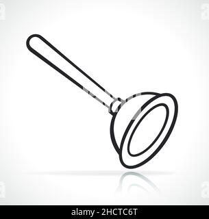 toilet or sanitary plunger black illustration isolated Stock Vector