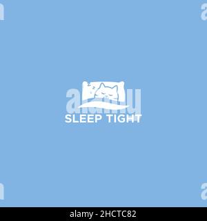 Modern flat simple design SLEEP TIGHT logo design Stock Vector