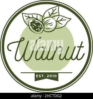 Modern design WALNUT leaf nature green logo design Stock Vector
