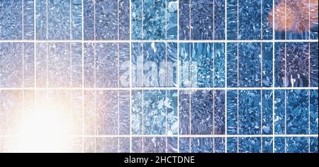 Solar panel background texture, photovoltaic, alternative electricity source - concept of sustainable resources Stock Photo