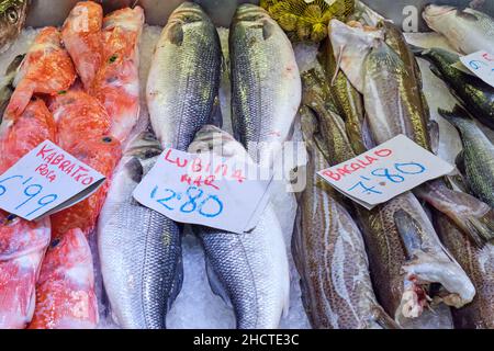Fresh fish dealer Stock Vector Images - Alamy