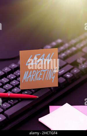 Text caption presenting Lean Marketing. Business concept in charge of testing retailing strategy and spot which works expertly Connecting With Online Stock Photo