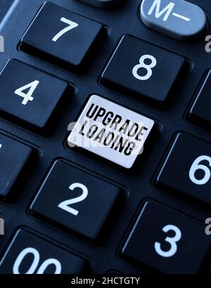 Sign displaying Upgrade Loading, Business showcase advancement of ...
