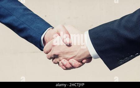 business man hand shake deal Stock Photo