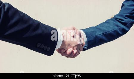 businessmen handshaking after good deal Stock Photo