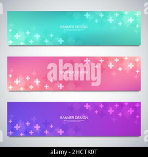 Banner design template. Concept and idea for health care business, medical research, healthcare technology, science Stock Vector