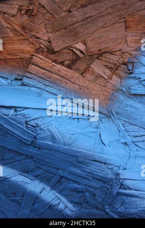 Pressed wood spray painted with an abstract design. Stock Photo