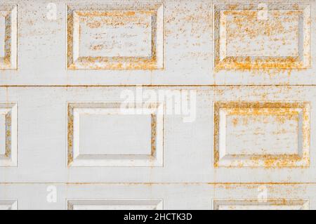 old weathered garage door background Stock Photo