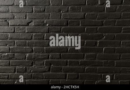 black brick wall of dark stone background texture Stock Photo