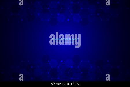 Geometric abstract background of innovation technology concept. Hexagon pattern, molecular structure, genetic engineering. Concepts and ideas for Stock Vector