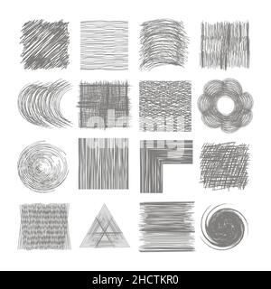 Pen Doodle Freehand Line. Sketch Hatching. Strokes Chalk Scribble Grey Line. Grunge Handmade Texture. Stock Vector