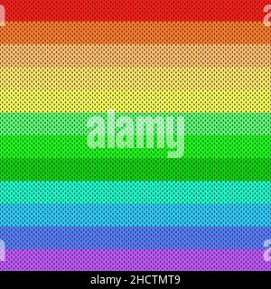 Colorful Stylish Horizontal Stripes. Colored Geometric Knitted Texture . Woolenricot Print. Winter Fabric Pattern Stock Vector