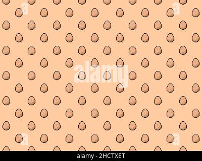 Pixel plain brown 8 bit egg background - seamless high res pattern Stock Photo