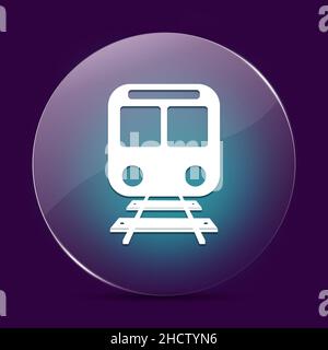 Train moonlight glass round button abstract on a dark purple abstract background Stock Photo