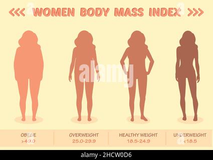 Woman body mass index vector medical infographic Stock Vector