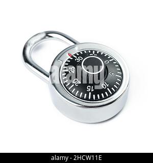 Combination padlock isolated on white background Stock Photo
