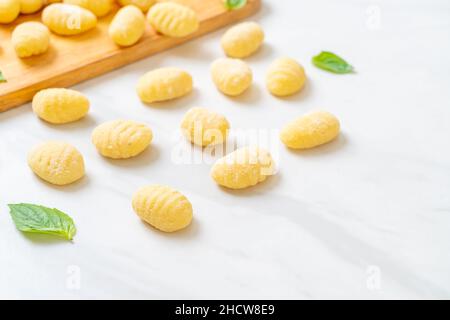 Traditional Italian gnocchi pasta uncooked - Italian food style Stock Photo