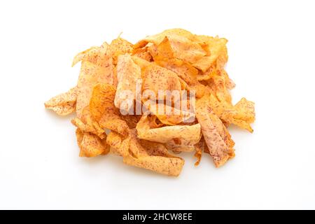 taro chips isolated on white background Stock Photo