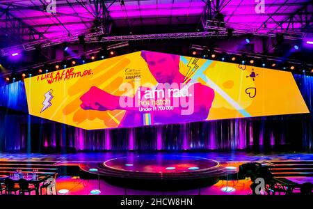 Johannesburg, South Africa - January 24 2019: Stage and Lighting set-up at Cars.co.za Awards Event Stock Photo