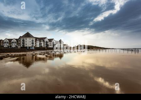 Beach in winter, Weston-super-Mare, Somerset, UK 2021 Stock Photo