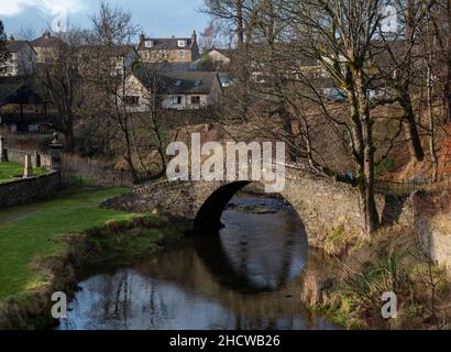 KEITH, MORAY, SCOTLAND - 31 DECEMBER 2021: This is the old Bridge over the River Isla in Keith, Moray, Scotland on 31 December 2021. Stock Photo