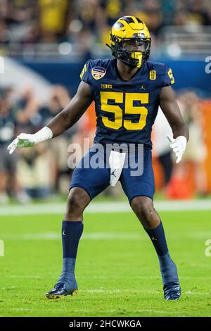 Mens David Ojabo Navy Michigan Wolverines #55 Football Jerseys