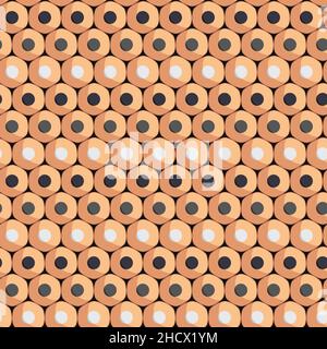 Seamless pattern of simple pencils for drawing. Vector color background. Stock Vector