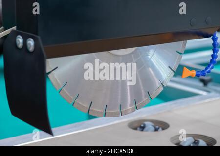 Automatic cnc bridge saw - router cutting profiling system Stock Photo