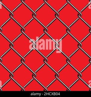 Seamless detailed chain link fence pattern texture Stock Vector