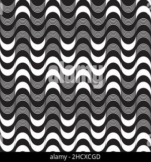Seamless decorative art deco wave pattern texture background Stock Vector
