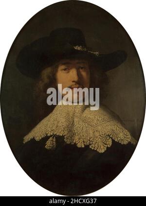 Rembrandt Portrait of a Young Bachelor. Stock Photo